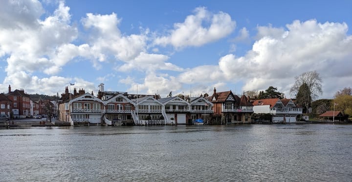Historic houses at Henley on Thames riverside