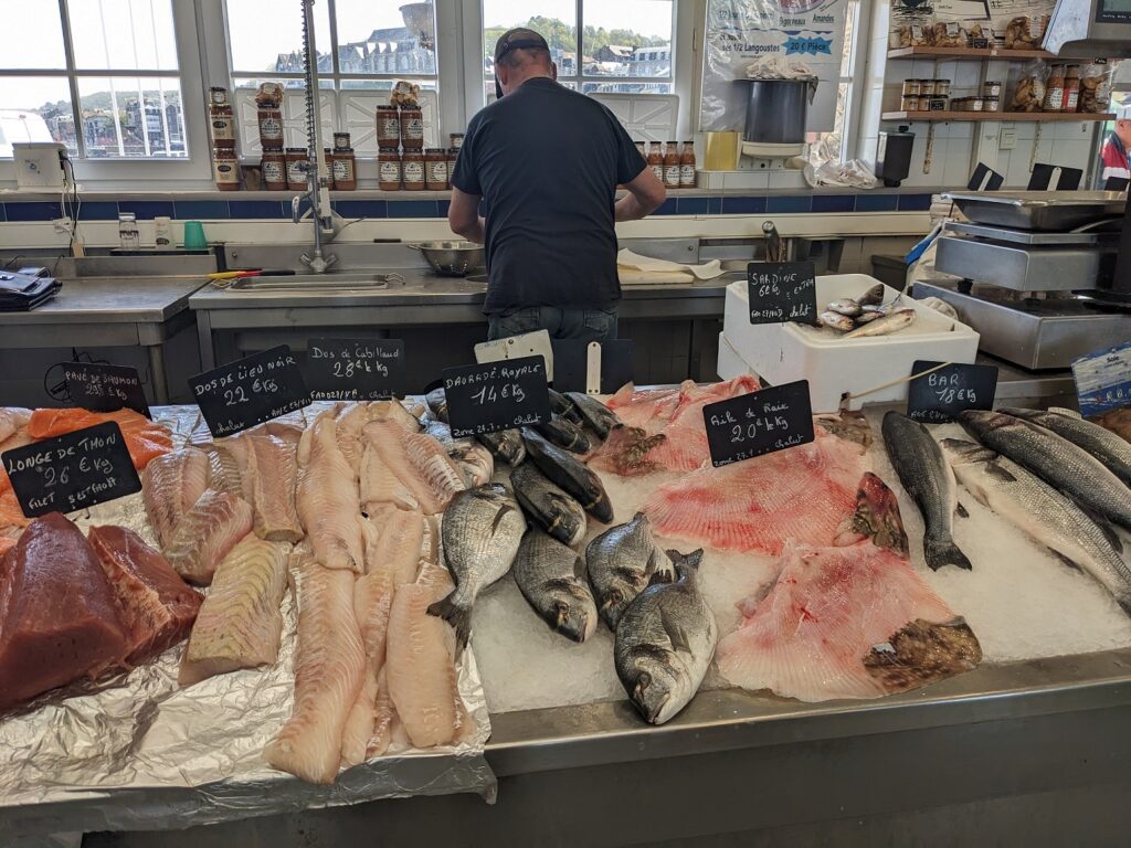 Our seabass being prepared