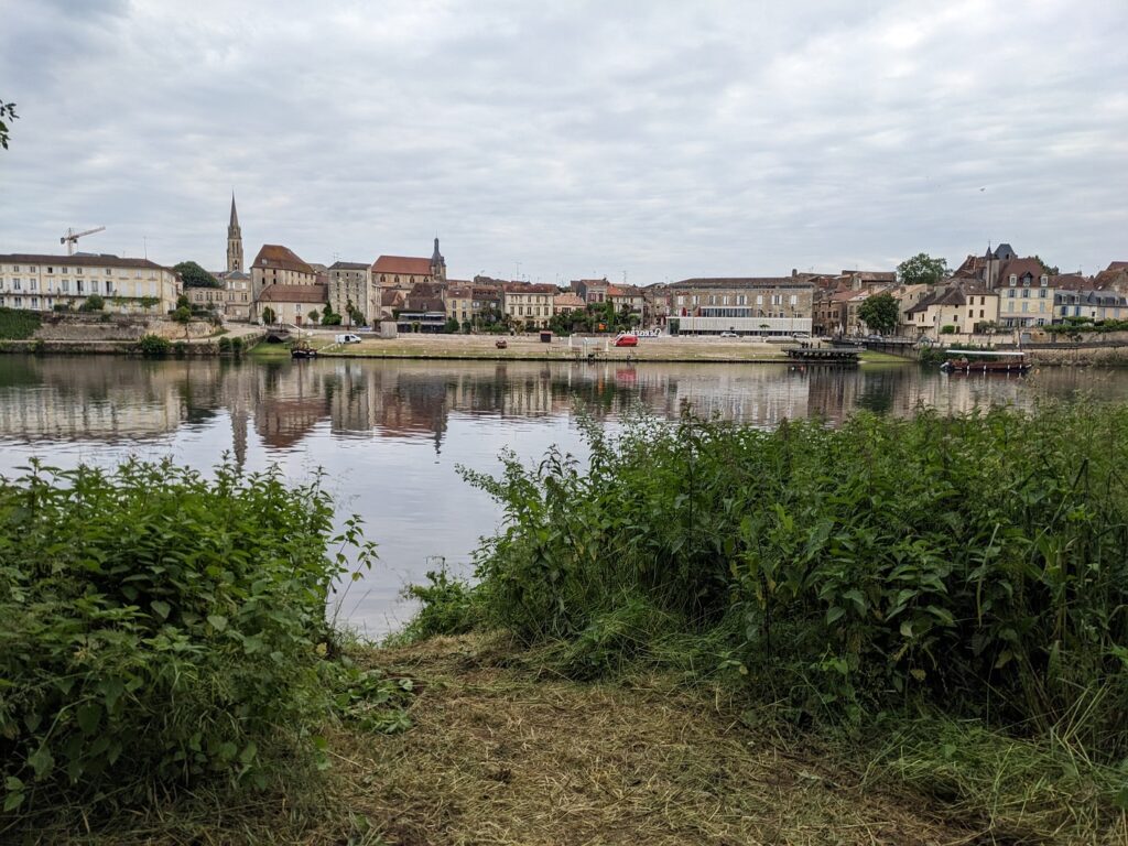 Bergerac skyline from the Dordogne