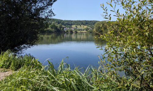 Normandie and a camp site by the ponds